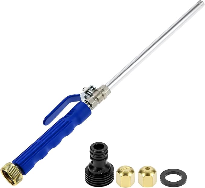 QWORK High Pressure Power Washer Wand, Water Hose Nozzle with 2 Spray Tips, Adjustable Watering Sprayer Cleaning Tool