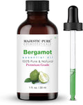 Majestic Pure Bergamot Essential Oil for Diffuser - 1 fl oz | 100% Natural Essentials Oils Ideal for Humidifier, Air Freshening, Cleaning Home, Bath, Steam Inhalation and Massage