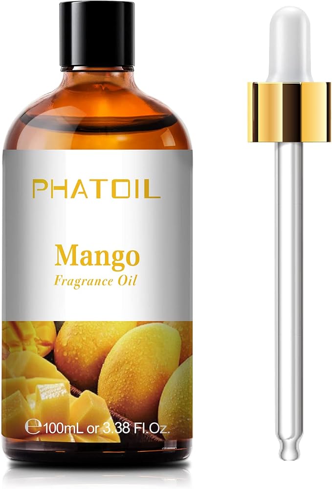 PHATOIL Mango Fragrance Oil for Diffuser Aromatherapy 3.38FL.OZ | Long Lasting Scented Oils For Humidifier, Air Freshener, DIY Soap Candle, Scent Project Making, Aroma Oil for Home Freshening