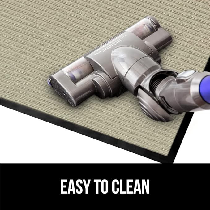 GORILLA GRIP Traffic Guard Door Mat, Heavy Duty Welcome Mats, Commercial Office Space Doormat, Waterproof, Fade Resistant, Strong Rubber Backing, Low Profile, Shoe and Boot Scraper, 35x23, Beige