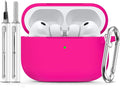 Ljusmicker for AirPods Pro 3 Case 2025 with Cleaner Kit,Hot Pink | Soft Silicone Protective Cover for Apple AirPod Pro 3rd Generation Case with Keychain for Women Men,Shockproof