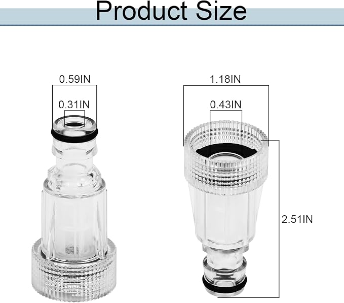 Obida Pressure Washer Transparent Plastic Water Inlet Filter Power Washer Parts Replacement for Tool Garden Hose Adapter Pressure Washer Inlet Filter(6 Pcs)