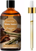 PHATOIL White Santal Fragrance Oil for Diffuser Aromatherapy 3.38FL.OZ | Long Lasting Scented Oils For Humidifier, Air Freshener, DIY Soap Candle, Scent Project Making, Aroma Oil for Home Freshening