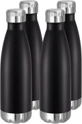 VEGOND 17oz Stainless Steel Water Bottles Bulk, Reusable Metal Sports Water Bottle Keeps Drink Hot and Cold, BPA Free Double Wall Vacuum Cola Shape Insulated Water Bottles for Camping Gym, 4 Pack