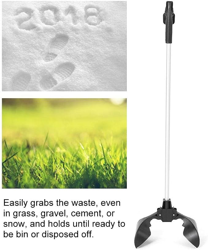 Pet Pooper Scooper Long Handle 28.7 Inch Dog Poop Picker Upper, No Bend Waste Pickup Tool for Dogs and Cats, Portable Pet Waste Grabber for Yard Lawn Outdoor Indoor Use