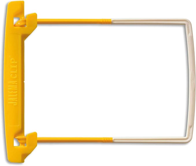 Jalema File Folder Clip Fasteners, Self-Adhesive, 2-Inch Capacity, 50 Pack | Self-adhesive plastic fasteners for file folders, 2-inch capacity, helps organize and secure documents, yellow, pack of 50
