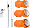 3 Pairs Replacement Ear Tips for AirPods Pro 2nd & 1st(S/M/L, Orange) | with Noise Reduction Hole, Silicone Ear Tips with Cleaning Pen & Portable Storage Box, Fit in the Charging Case
