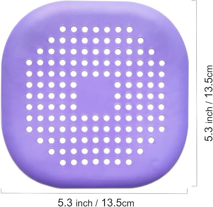 2 Pieces Shower Drain Hair Catcher Bathtub Stopper Home Drain Protectors Drain Cover with Sucker Water Trap Sink Cover for Bathroom Bathtub and Kitchen (Purple, Purple)