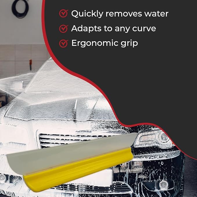 HI-TECH 14” Silicone Water Blade Car Drying Squeegee – Streak-Free, Fast-Drying, Scratch-Free Car Wash Tool