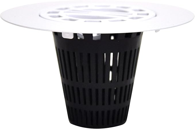 Danco Snap-in Shower Drain Cover with in-Drain Hair Catcher, 4-1/4" Round, White Strainer, (10533)