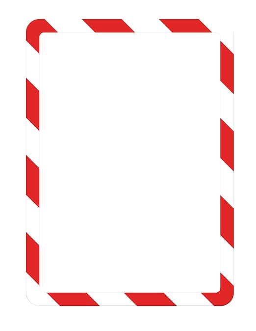 Tarifold Magnetic Safety Display Pockets, Letter Size, Red/White, 2 Pack | 2 magnetic safety display pockets, full magnetic backing, wide opening for quick updates, portrait or landscape, red/white