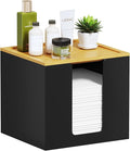 VITVITI Disposable Face Towel Holder Containers, Metal Iron Facial Clean Towels Box for XL Clean Skin Club, Large Capacity With Bamboo Lid for Bathroom, Black