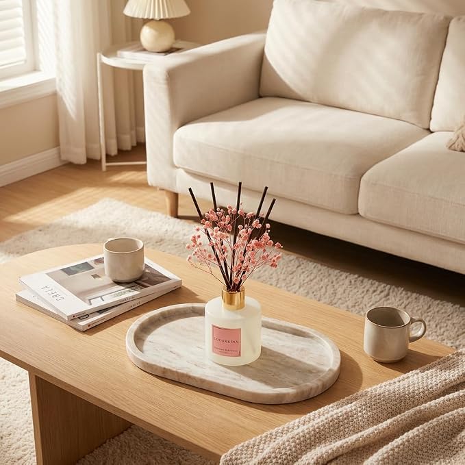 Reed Diffuser - Strawberry with Cream 6.7 fl oz Reed Diffuser with Sticks, Home Bedrrom Bathroom Shelf Decor