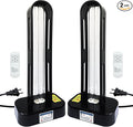 BAIMNOCM 2-Pack 38W Dual-Tube UV Lamp with Ozone & Ozone-Free Bulbs – Automatic Delay Start for Room, Basement, Office, Commercial Use