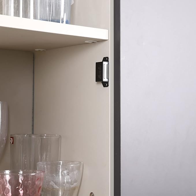 Mousike Cabinet Magnets 30lb Black Door Magnets with Strong Magnetic for Kitchen Cupboard Wardrobe Closet Cabinet Door Drawer Latch 8 Pack