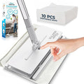 FlexiClamp Sweep & Mop Kit - Durable Cleaning Tool for Hardwood, Tile, Marble & Laminate Floors, Home, Kitchen Cleaning Essentials. (Include 10 Dry Cloths)