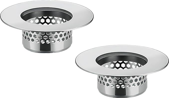 Bathroom Sink Filter - Fits 1.25"-1.60" Hole (2pcs) | Stainless Steel Hair Catcher for Bathroom/Bathtub/Laundry/RV Sink