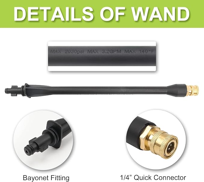 Pressure Washer Replacement Spray Wand & Turbo Nozzle and 5 Tips, Compatible with Some of Ryobi, Greenworks, Craftsman, Kar-cher, B&D, Westinghouse, LWQ Electric Pressure Washer