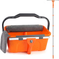 Window Cleaning Kit with Bucket 3 Gallon & 76" Squeegee Scrubber | Professional Window Washing Equipment with Long Handle, Compelete Window Cleaner Tools for Home Outdoor Commercial Car