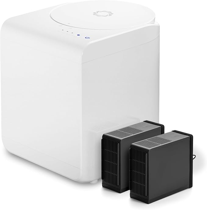 Airthereal R500 Electric Kitchen Composter, 2.5L, Pearl White | 4-hr Cycle, SHARKSDEN Tri-blade, 90% Reduction in Waste Volume