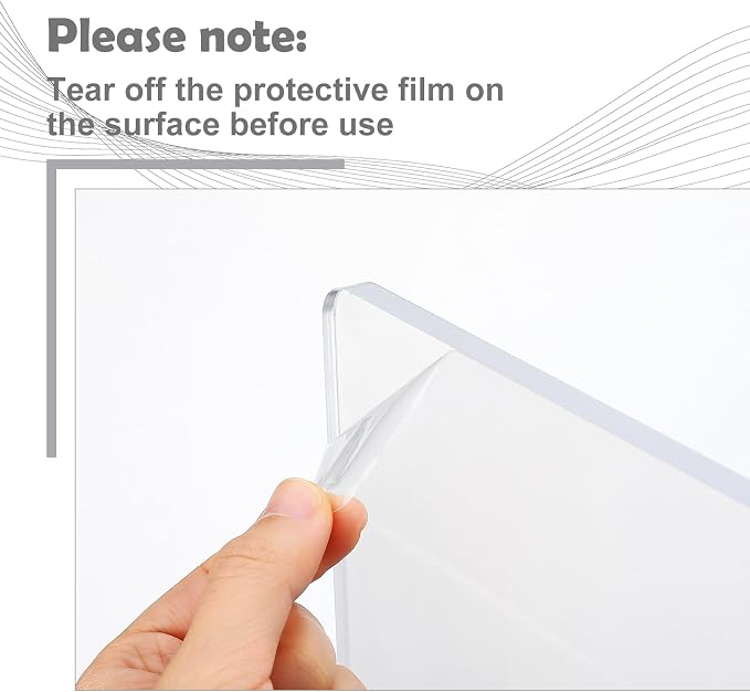 Vesici 2 Pcs Clear Acrylic Sink Splash Guard Freestanding Panel Barrier with Easy Reach Cutaway Kitchen Guard Protective Splatter Barrier for Home Hospital(23.625" Length, 18" Height, 4.5" Base)
