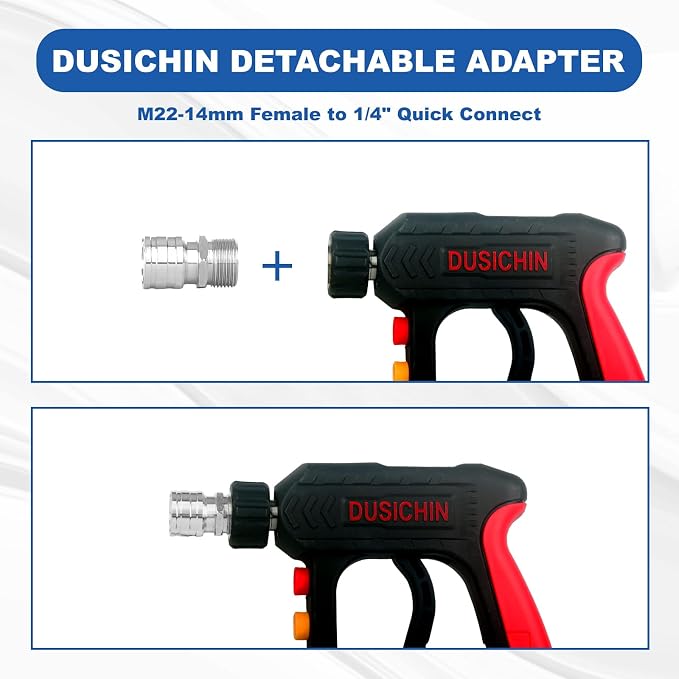 DUSICHIN Pressure Washer Gun Long Wand 36 inches 3 Stages Lance 6 Nozzles, Car Wash Sidewalk Fence Cleaning 3000 PSI High Pressure On Power Washers