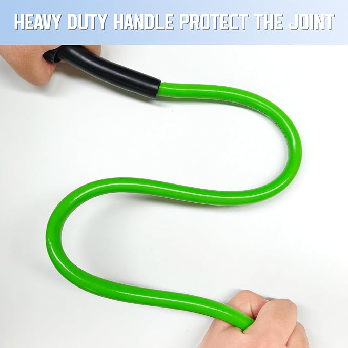 PVC Pressure Washer Hose 25 FT x 1/4", Kink Resistant Power Washer Hose, High Pressure Water Hose Extension Replacement for Home Use with M22-14mm Brass Fittings, 3300 PSI, Green