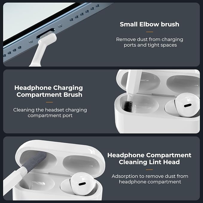 K&F CONCEPT 20-in-1 Keyboard Cleaning Kit for Phone, Camera, PC, Earphone | Suitable For Multiple Devices,Lens Pen And Blower Remove Dirt, Screen Cleaner and Pin, Disinfect, Anti-Static, Degrease,MM03