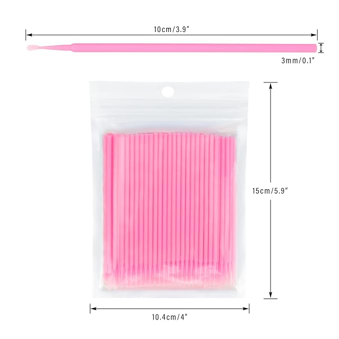 G2PLUS Micro Cotton Swabs 500PCS Disposable Eyelash Extension Applicators | Cotton Tips for Lash Extension Prep, Precise Detailing, Adhesive Cleanup, Professional Beauty Routines and Salon Work