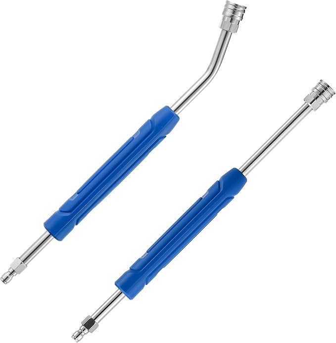 Pressure Washer Extension Wand, 17 Inch, 1/4'' Quick Connect, 2 Pack | Stainless Steel Pressure Washer Wand with Slip Resistant Plastic Protective Cover