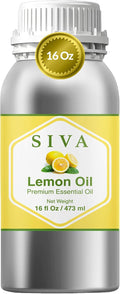 Siva Lemon Essential Oil, Huge Bottle, Large Size, 16 Fl Oz (473 ml) | Lemon Oil for Diffuser, Humidifier, Home Fragrance, Cleaning Blends, Soap Making, Candle Making, Bath Salts & DIY Projects
