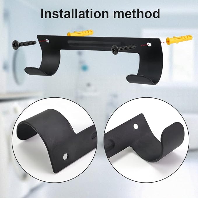Ironing Board Hanger Wall Mount Ironing Board Holder Organizer Wall Rack for Laundry Rooms Storage Rack Hanging Shelf Hanger (Black-4 PCS)