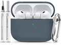 Ljusmicker for AirPods Pro 3 Case 2025 with Cleaner Kit,Dark Grey | Soft Silicone Protective Cover for Apple AirPod Pro 3rd Generation Case with Keychain for Women Men,Shockproof