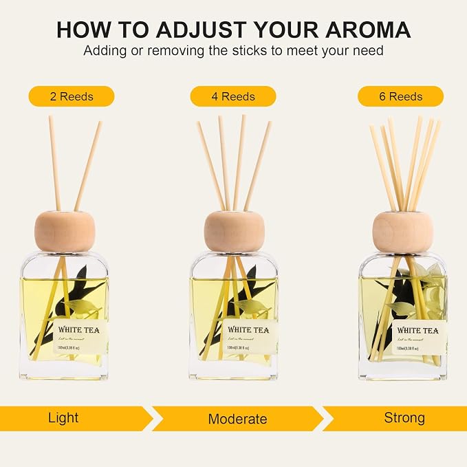 White Tea Reed Diffuser, 3.34 Fl Oz | Westin Hotel-inspired Scent;Air Fresheners for Bedroom, Bathroom, Living Room or Office; Gift-ready