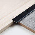 3Pcs Aluminum T Molding Trim & Floor Transition Strips, Flat Divider Strip for Door Threshold and Joining Flooring Gaps of Laminate Planks Tile (2.9Ft x 0.8In, Matte Black)