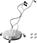 JANZ 24'' Pressure Washer Surface Cleaner with Dual Handle | with 4 Wheels,Stainless Steel Housing,4 Replacement Nozzles and 2 Hose Adapters, for Driveways, Sidewalks Cleaning