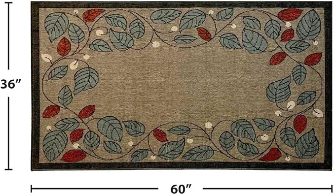 Pilgrim Home and Hearth 19670-1 - 3'x5' Area Rug - Area Rug with Non-Slip Backing, Ideal for Enteryway, Living Room, Bedroom, Kitchen, Bathroom, Laundry Room - Easy Clean, Durable, Low Pile Rug