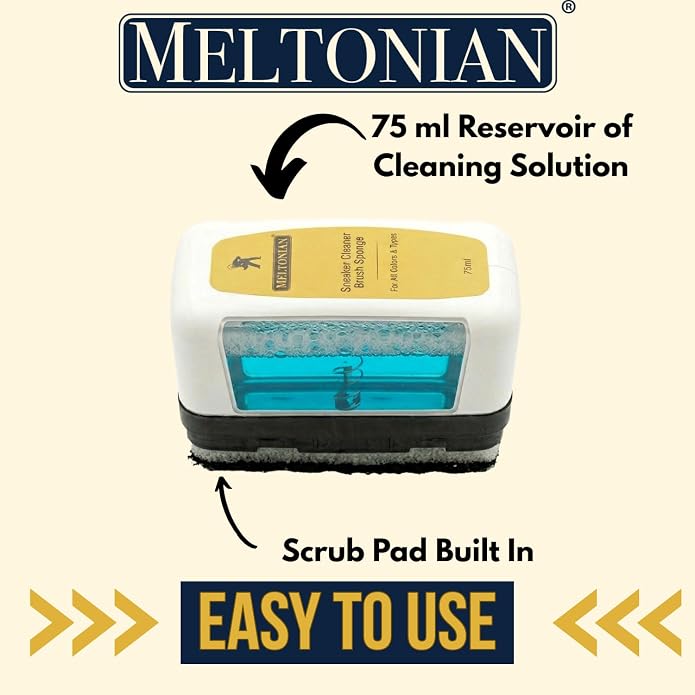 Meltonian Shoe Cleaner, Filled with Foaming Cleaning Solution & Built-In Brush Sponge, All-In-One Sneaker Cleaner System, No Water, No Bowl, No Tools Needed, 75ml