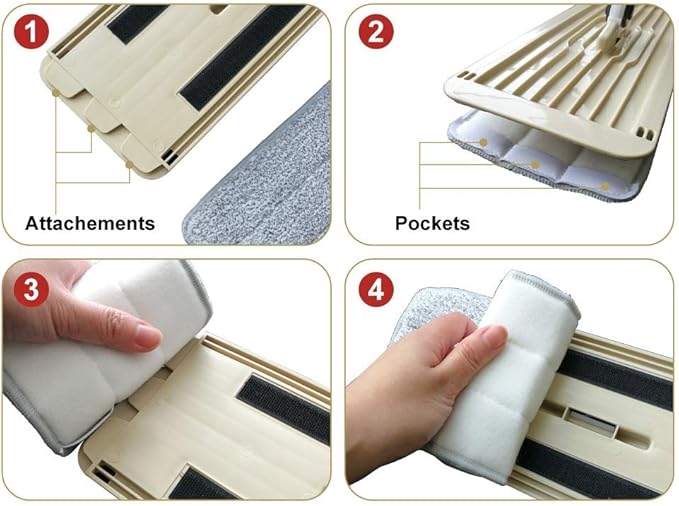Bulletproof Microfiber Mop Replacement Heads - 5 Pack Washable Pads for Floor Cleaning Compatible with Tethys,Joy Moop & Most 11” - 13” Flat Squeeze Mops for Wet/Dry Mopping, Sanitizing, Scrubbing