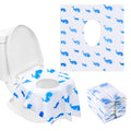 41 Pack Toilet Seat Covers Disposable, Extra Large Disposable Toilet Seat Covers for Adults, Individually Wrapped Potty Training Liners with Non-Slip Adhesives for Kids in Home, Restrooms&Travel -Blue
