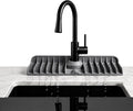 Premium Kitchen Sink Splash Guard – 18" x 5.7" Silicone Faucet Mat with Secure Pressure Clip, True 10° 3D Drainage(No Pooling), Anti-Lift Design, Flexible Leak-Sealing Ring, Non-Slip Fit Behind Faucet