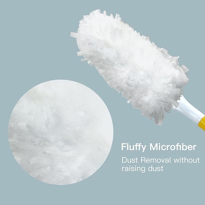 Car Interior Duster - Ultimate Cleaning Tool for Cars, House, and Office - Compact Mini Design for Effortless Dust Removal Double-Sided Design 2handle +20 Duster Refills.