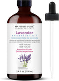Majestic Pure Lavender Essential Oil for Diffuser - 3.4 Fl Oz | 100% Natural Essentials Oils for home fragrance, diffuser use, massage, DIY candles, DIY soaps, Aromatherapy