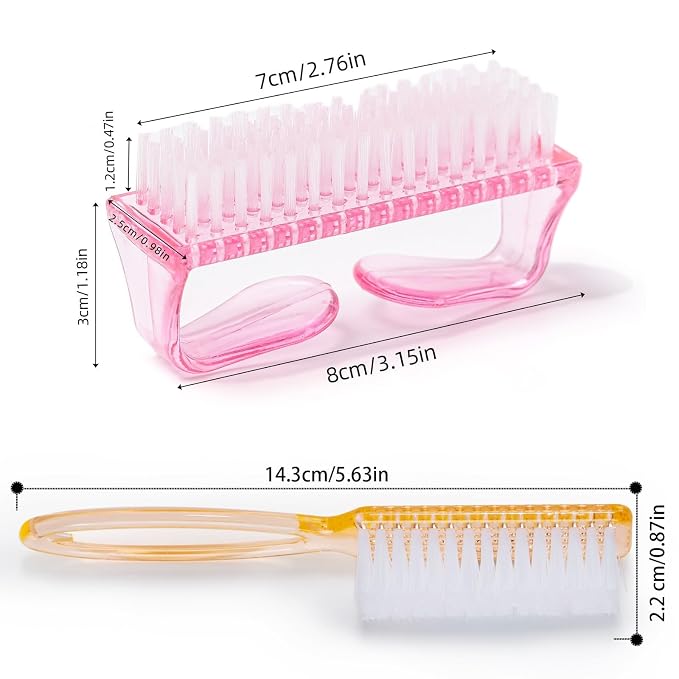 Handle Grip Nail Brush, Hand Fingernail Scrub Cleaning Brushes for Toes and Nails Cleaner, Pedicure Scrubbing tool kit for Men and Women 5 Pack (Multicolor)