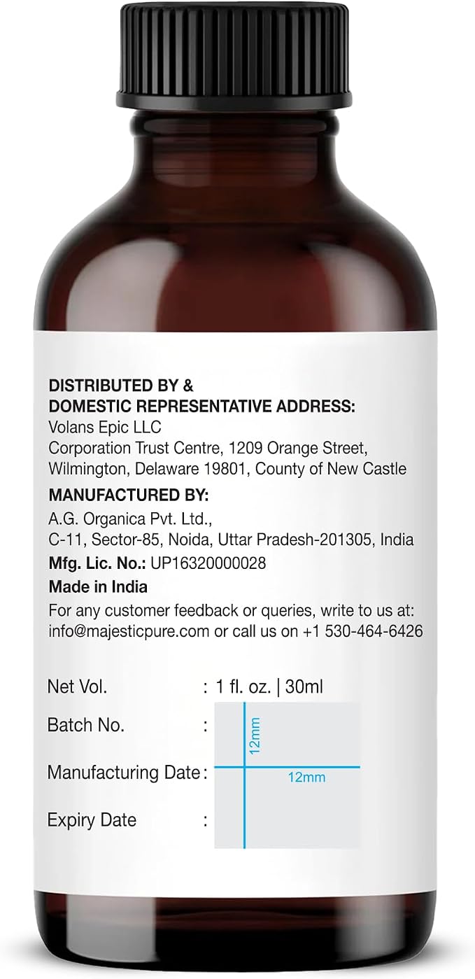 Majestic Pure Cassia Essential Oil for Diffuser - 1 Fl Oz | 100% Natural Essentials Oils Ideal for Relaxing Tense Mood, Eliminating Odor, Creating Peaceful Atmosphere for Sleep & Work