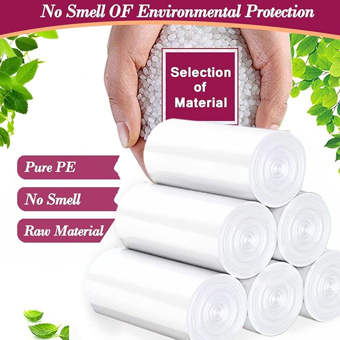 4 Gallon 180pcs Small Clear Trash Bags Strong Garbage Bags, Bathroom Trash Can Bin Liners, Plastic Bags for Office, Waste Basket Liner, Fit 12-15 Liter, 3.5,4,4.5 Gal（Clear 180）