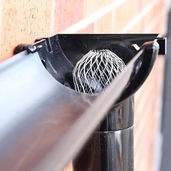 6 Pack Downspout Guard Filter, Gutter Downspout Guard Gutter Guard Strainer Mesh Aluminum Expandable Gutter Screen, Gutter Protector from Leaves Debris Clogging