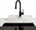 Premium Kitchen Sink Splash Guard – 18" x 5.7" Silicone Faucet Mat with Secure Pressure Clip, True 10° 3D Drainage(No Pooling), Anti-Lift Design, Flexible Leak-Sealing Ring, Non-Slip Fit Behind Faucet