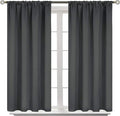 BGment Blackout Curtains 40 Inches Long for Bedroom, Rod Pocket Short Drapes for Kitchen/BathroomWindow Thermal Insulated Room Darkeng Blinds Privacy, Dark Grey, 2 Panels, 42 x 40 Inch