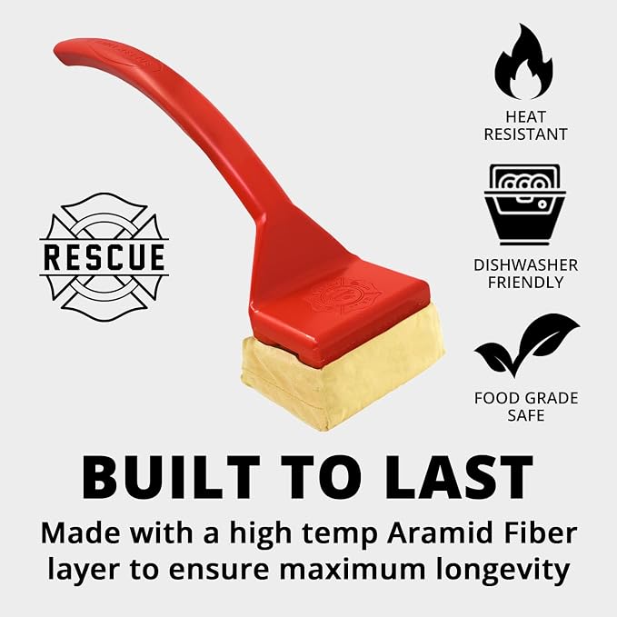 Grill Rescue BBQ Replaceable Scraper Cleaning Head, Bristle Free - Durable and Unique Scraper Tools for Cast Iron or Stainless-Steel Grates, Barbecue Cleaner (Non-Scraper Brush)